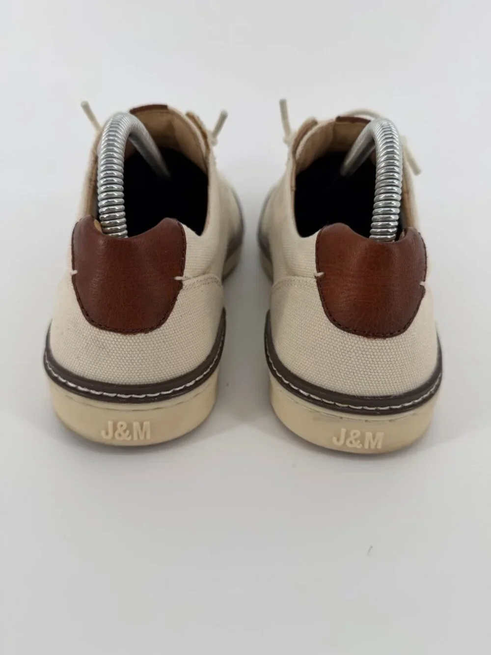Johnston & Murphy McGuffey Men’s 8.5M Beige Canvas Moc Toe Shoes